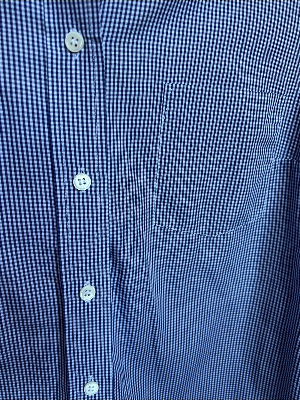 Michael Kors Made in Italy Indigo Micro Gingham Button Up women’s 6 - Picture 5 of 7